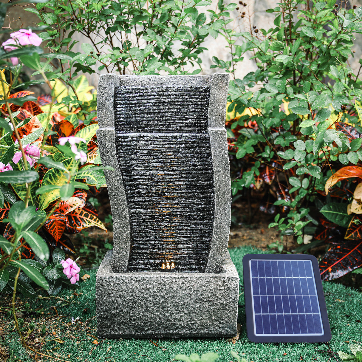 Solar Powered Outdoor Rockery Water Fountain