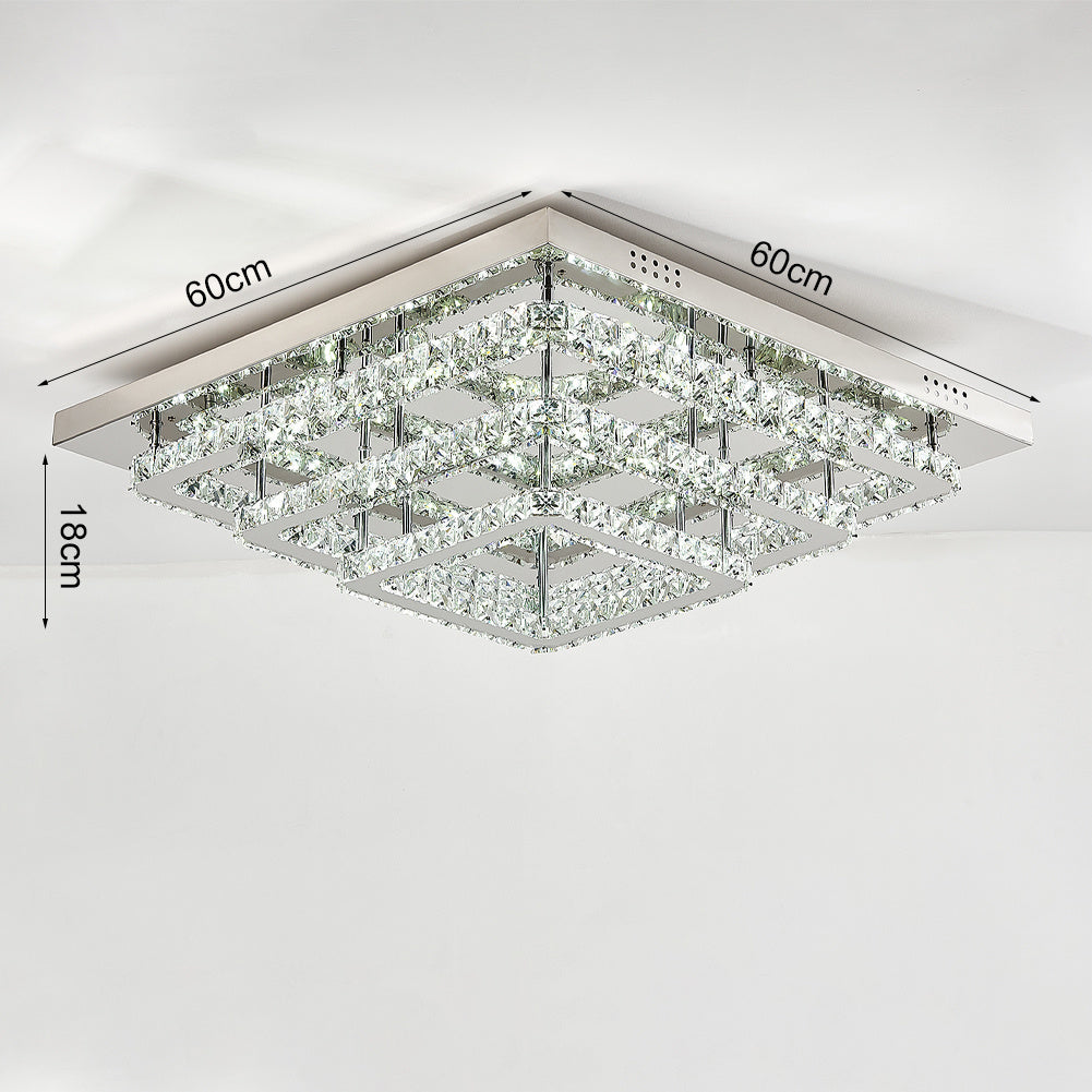 Modern LED Ceiling Light Crystal Lamp 60CM Cool White
