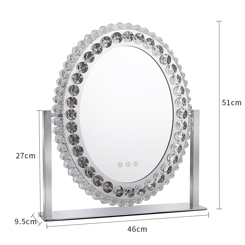 Crystal Dressing Makeup Mirror with Dimmable Led Light