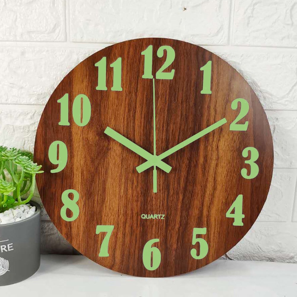30CM Luminous Wall Clock Glow In The Dark Silent Quartz
