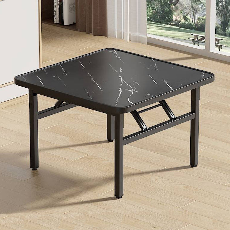 Square 60cm Folding Coffee Table with Marble Effect Top