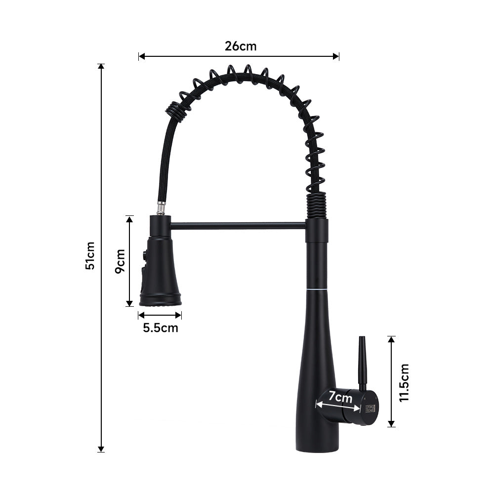 Prerinse Pull Down Swivel Kitchen Faucet,Black