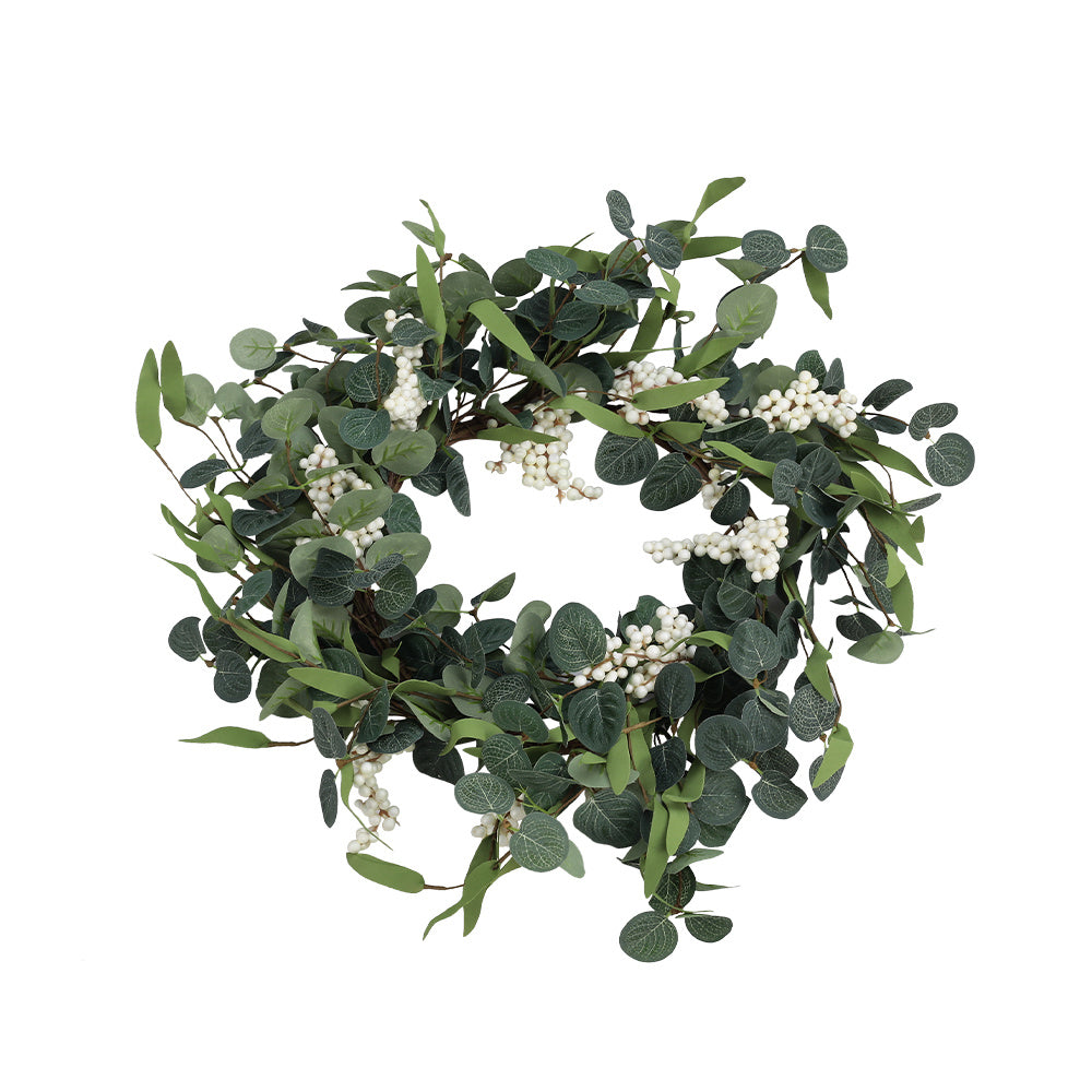 55CM Artificial Topiary Wreath Eucalyptus Leaf Door Decor