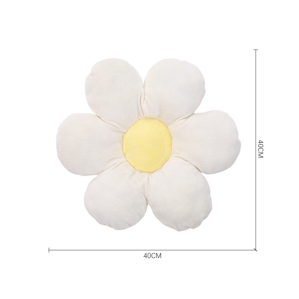 White Daisy Shaped Seat Cushion Flower Throw Pillow