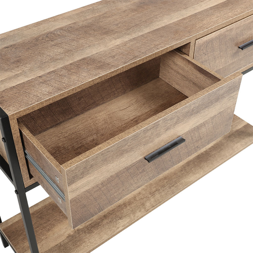 Slim Hallway Console Table with 2 Drawers and Lower Shelf