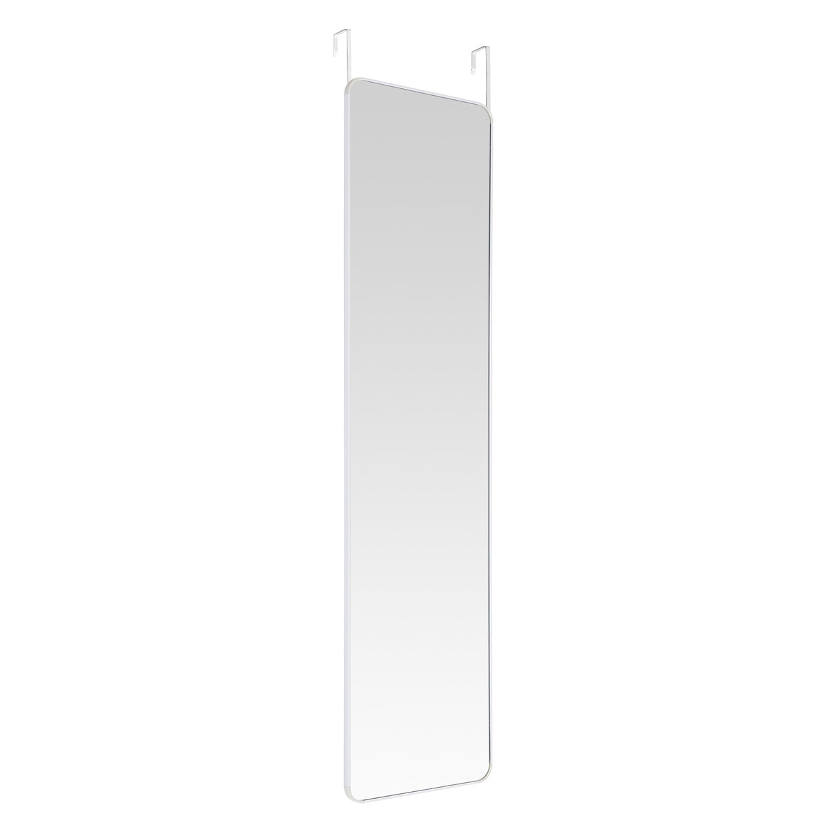 Full Length Mirror with Rounded Corners Door Hanging White