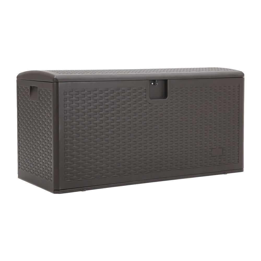 Brown 99 Gallon Rattan Outdoor Deck Box