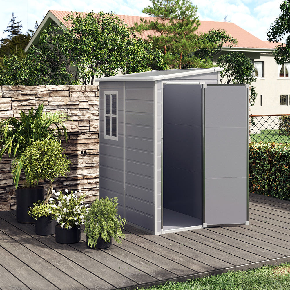 Grey Outdoor Plastic Storage Shed Tool Shed