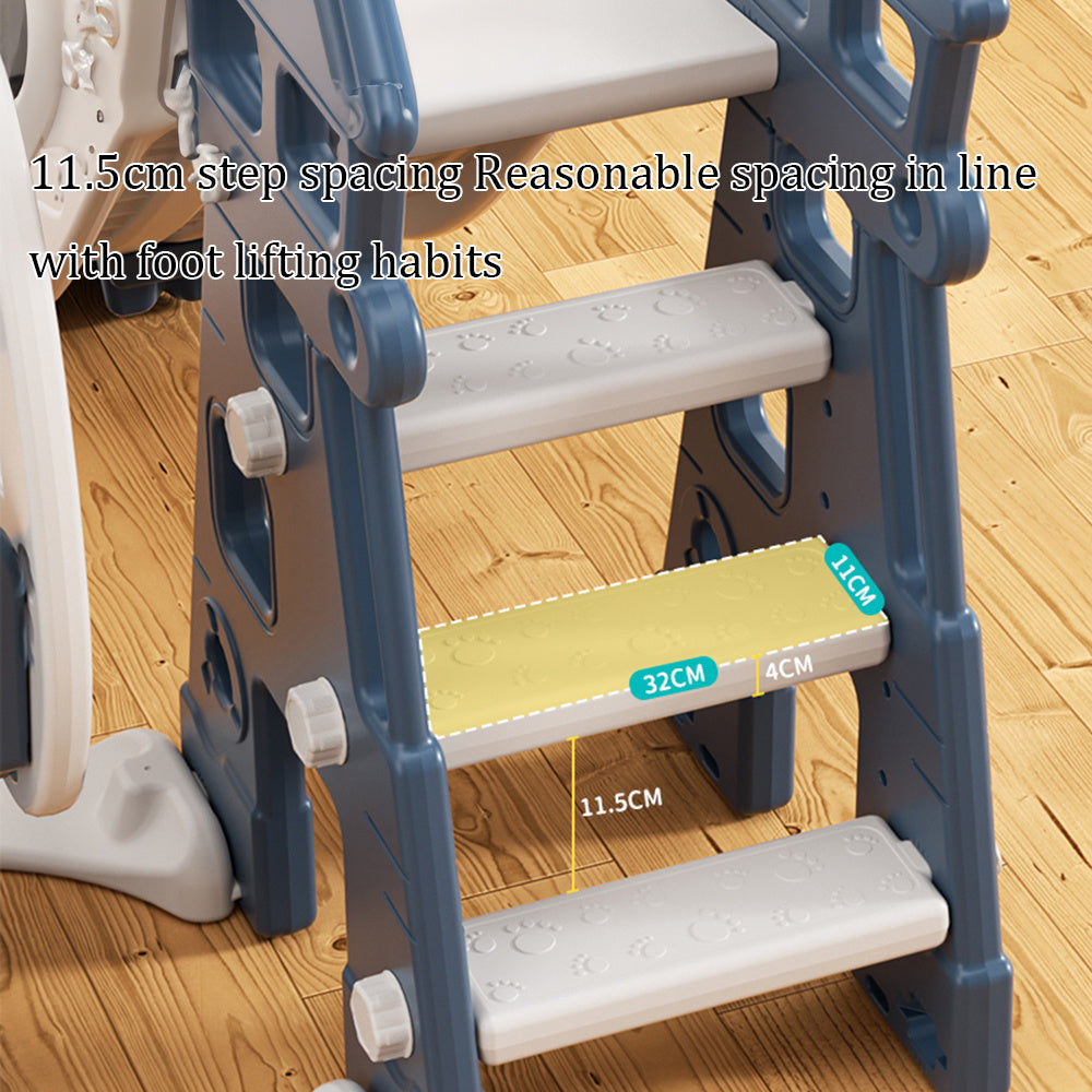 Blue Toddler Plastic Swing Slide Climber Playset