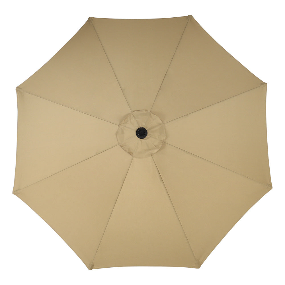 3M Parasol Umbrella Patio Sun Shade Crank Tilt with Round Base, Taupe