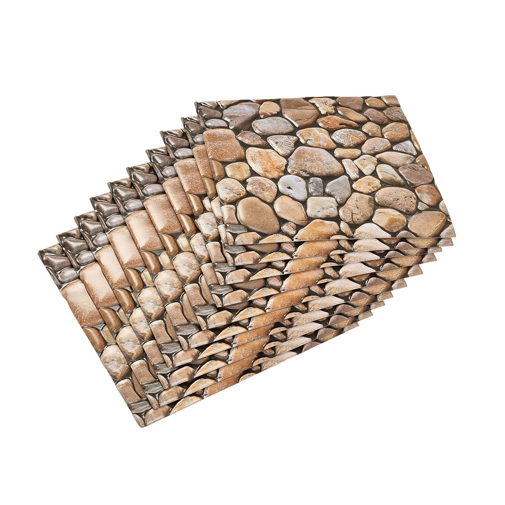 10Pcs Stone Relief Self Adhesive Wall Panels