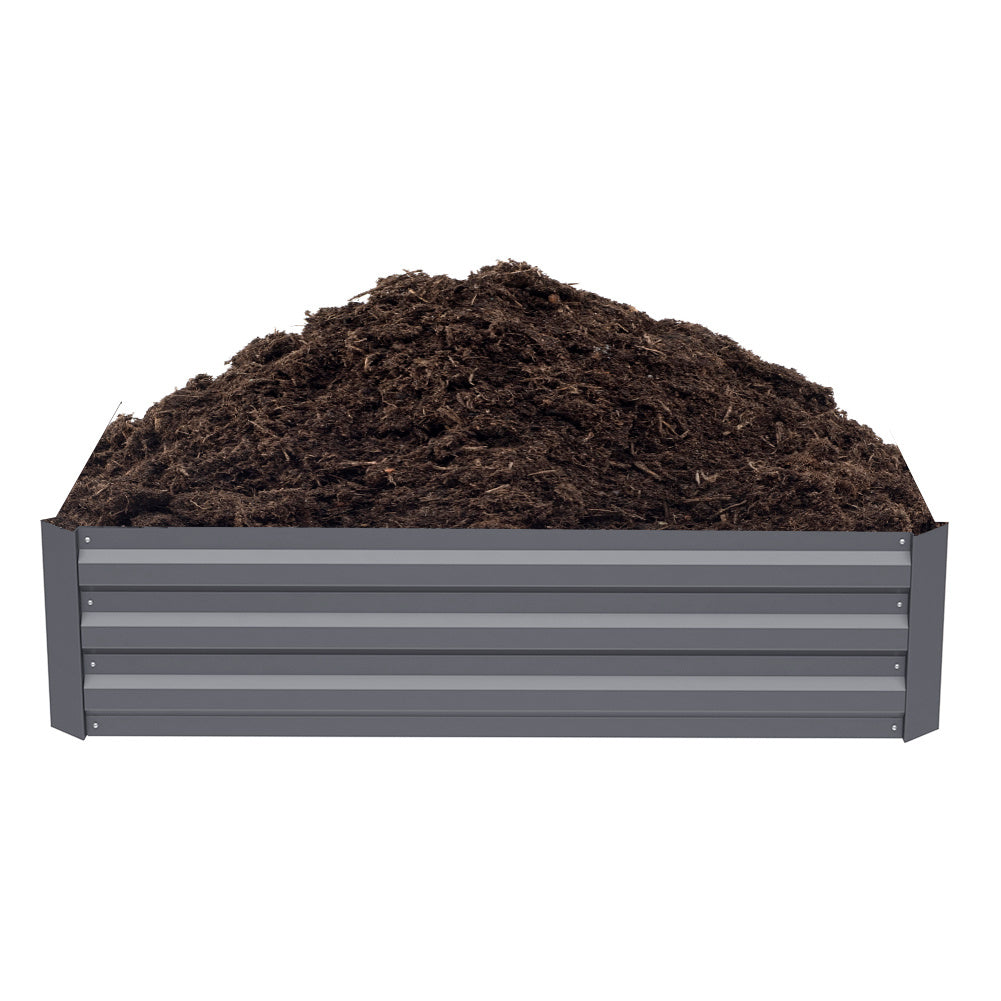 Grey 120cm W Galvanized Steel Raised Garden Bed Planter Box