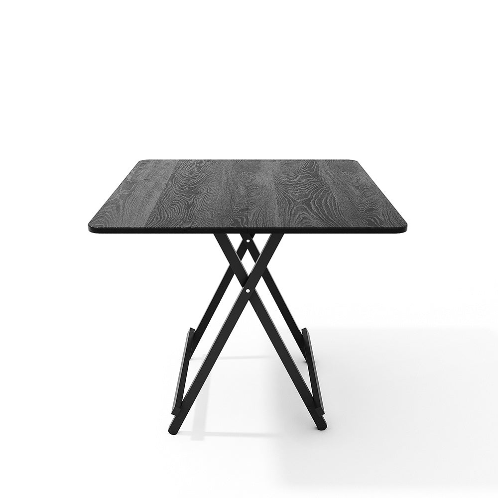 Black 80x80cm Folding Wooden Dining Table