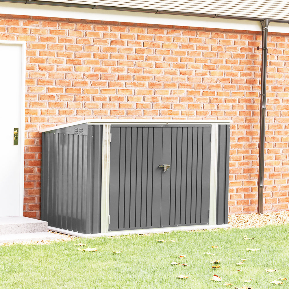 Grey Heavy Duty Steel Bicycle Storage Shed