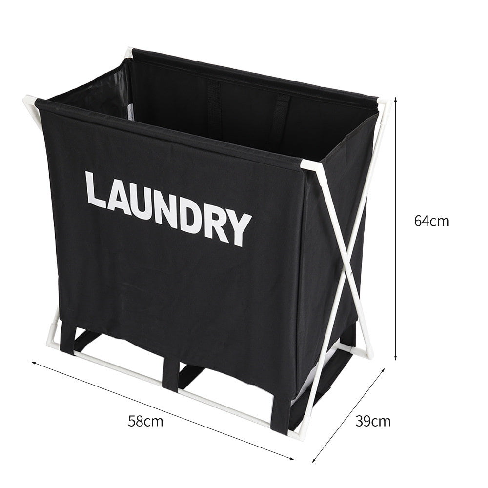 Black Large Foldable Folding Laundry Basket Washing Basket Lightweight
