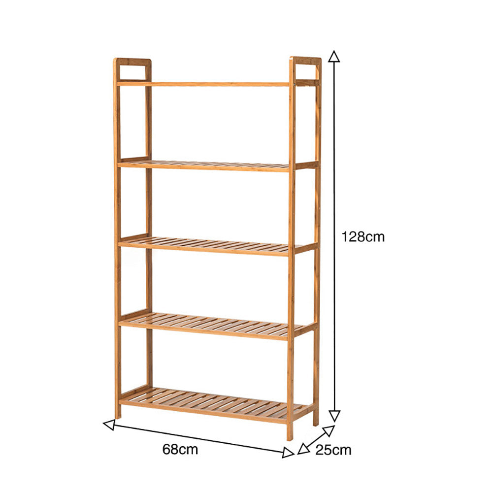 5 Tier Wood Bookcase Display Stand, 128x68x25CM