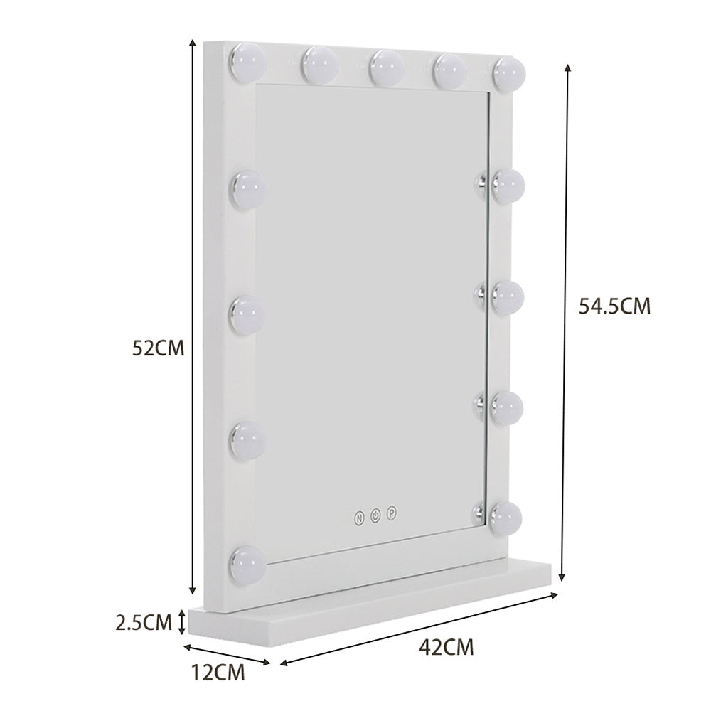 Dimmable LED Light Makeup Mirror for Bedroom, 42x52CM