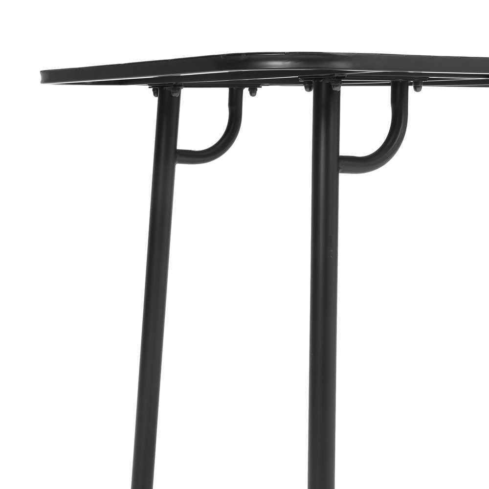 Black Rectangular 160x80cm Outdoor Garden Metal Table