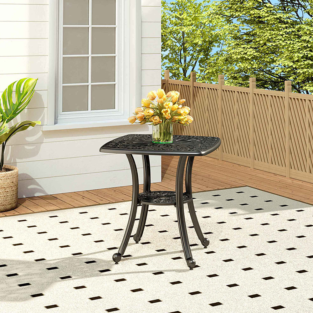 Black Outdoor Bistro Table and Chair Furniture Set