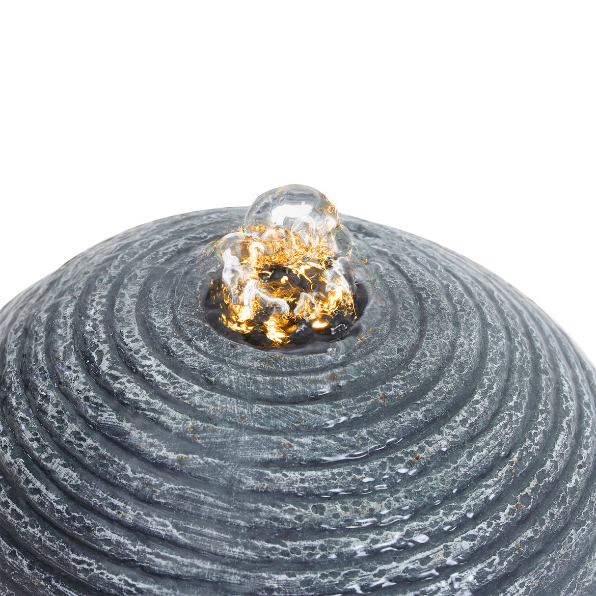 Navy Sphere Electric Fountain Water Feature with LED Light