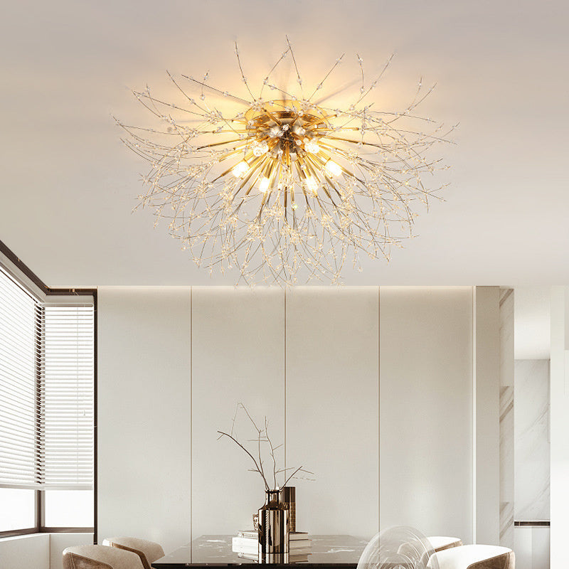 Gold Beaded Fireworks Recessed Ceiling Light