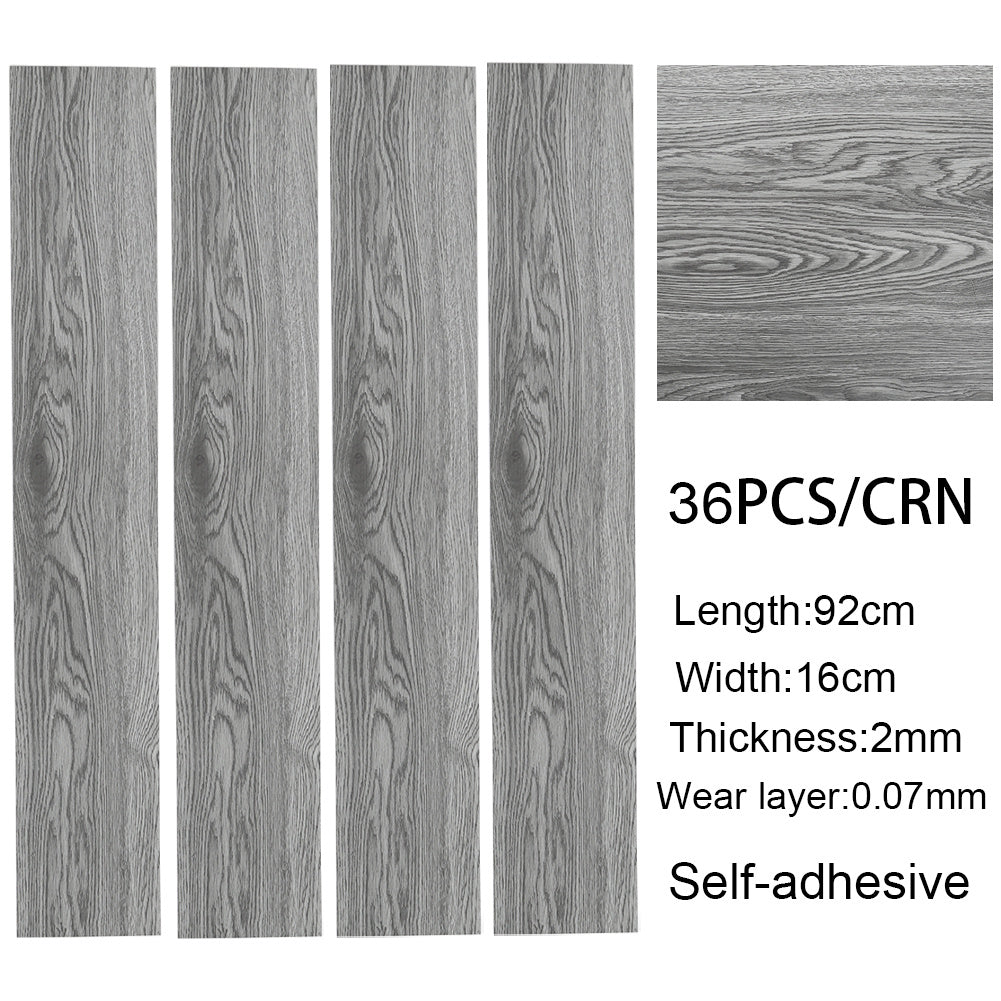Set of 36 Planks PVC Self-stick Waterproof Floor Flooring Plank, Light Grey