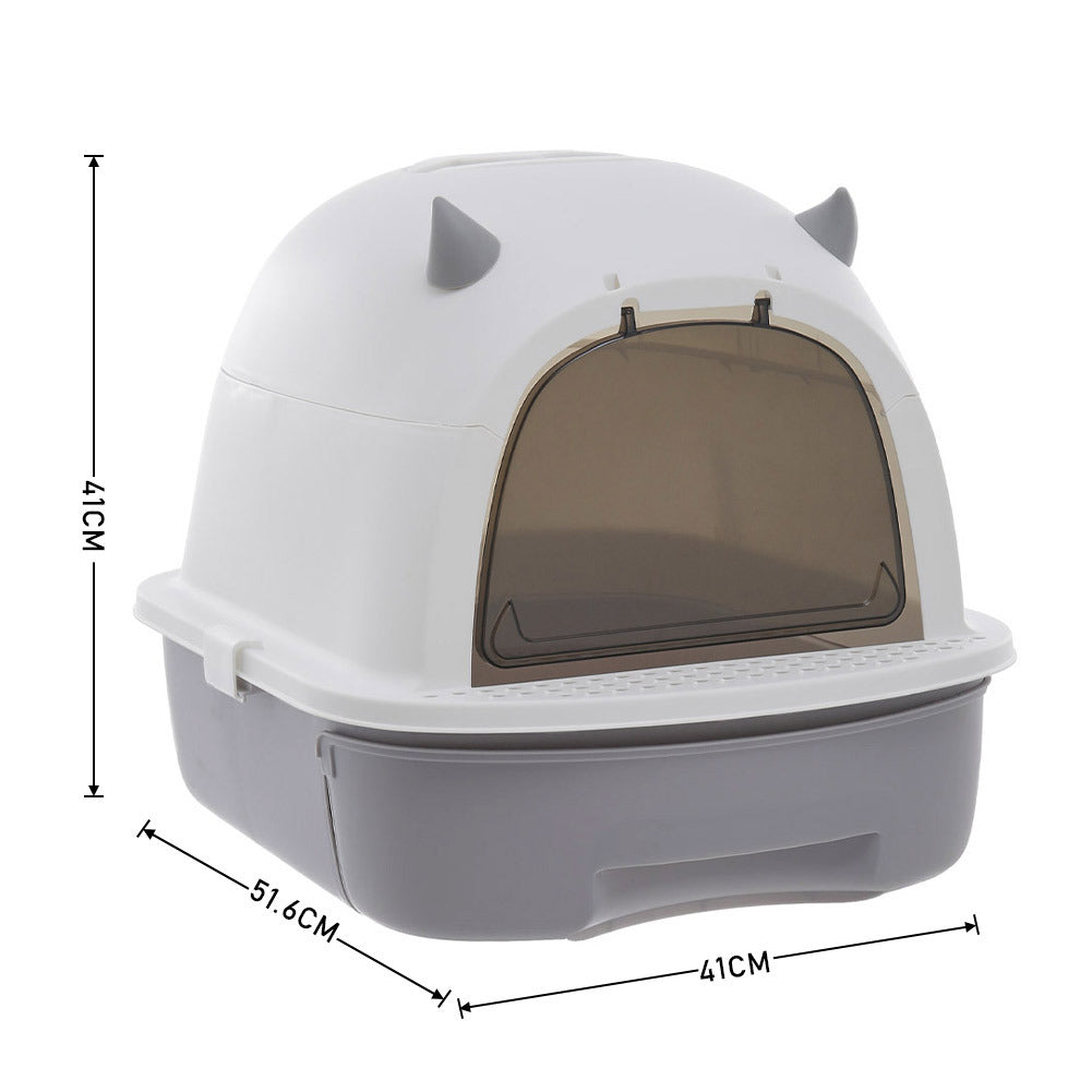 Little Devil Design Enclosed Cat Litter Box