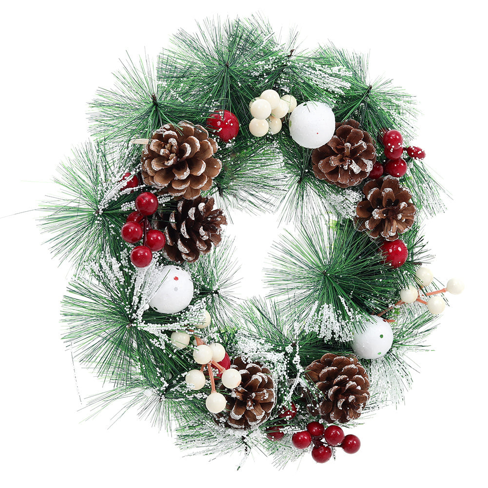 32cm Snowflake Pine Cone Christmas Artificial Wreath