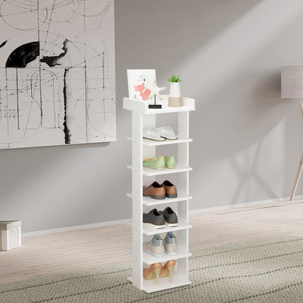 7 Tier Shoe Rack Organizer, White