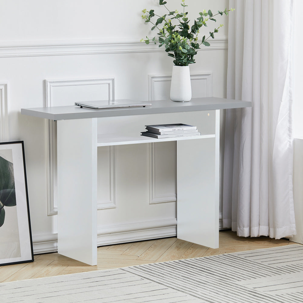 Wall Fixed Side Console Table with Drawer, Grey