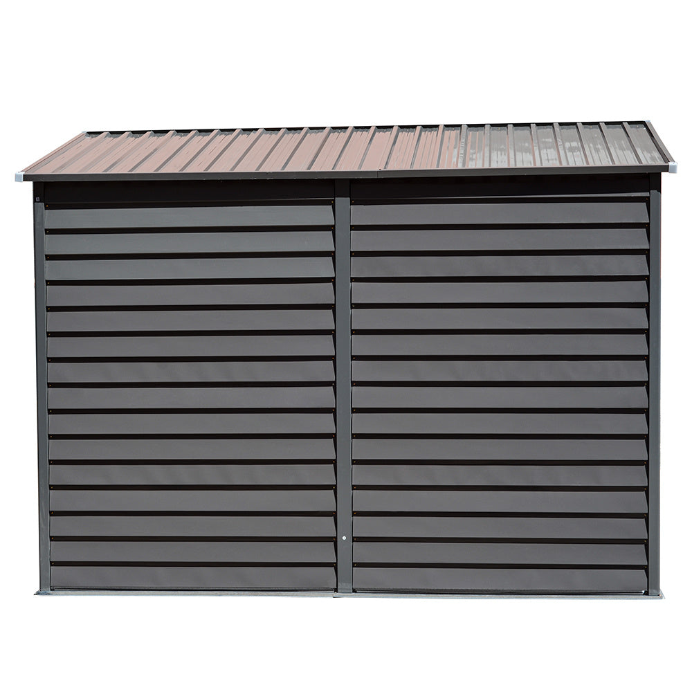 Light Grey Outdoor Steel Motorcycle Storage Shed