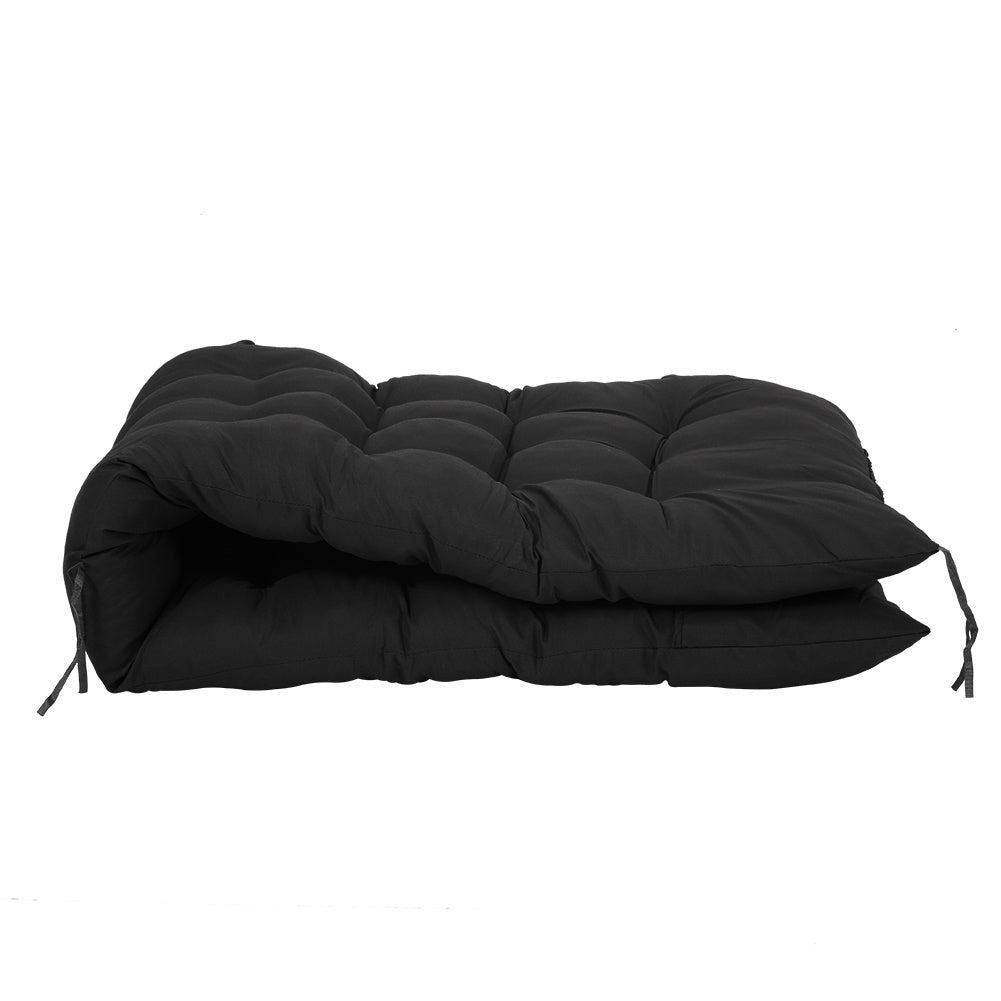 Sun Lounger Cushion Pad Garden In/Outdoor Recliner Chair Seat Pads,Black