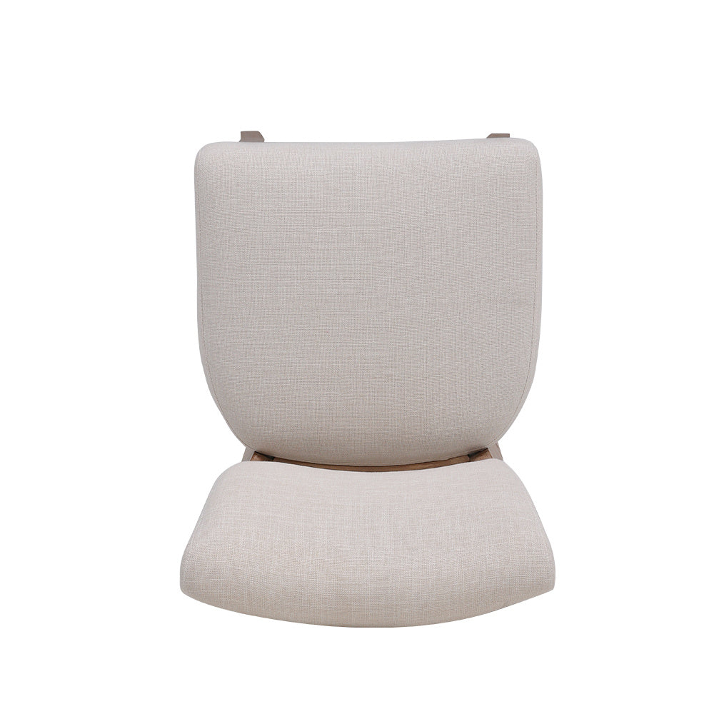 Set of 2 Height Linen Bar Stool for Kitchen, Beige