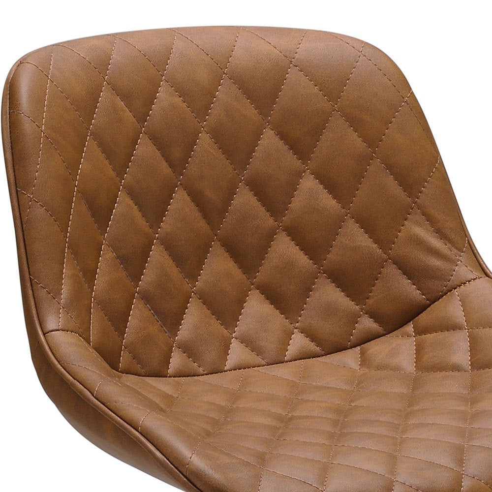 Set of 2 PU Leather Counter Swivel Height Bar Stools for Pub Dining Room