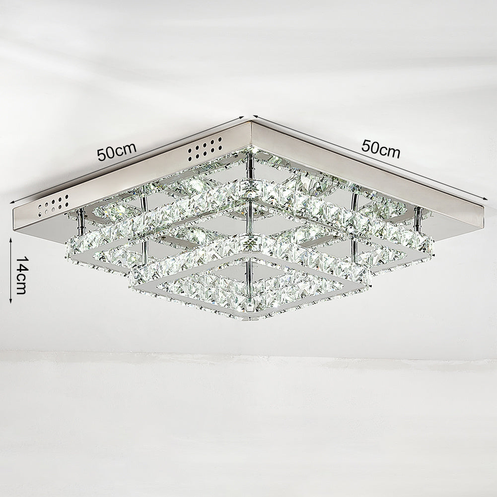 Modern LED Ceiling Light Crystal Lamp 50CM Cool White