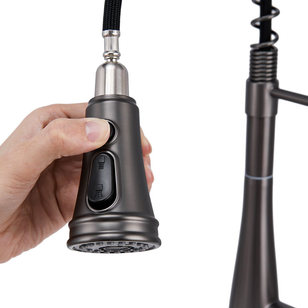 Prerinse Pull Down Swivel Kitchen Faucet,Grey