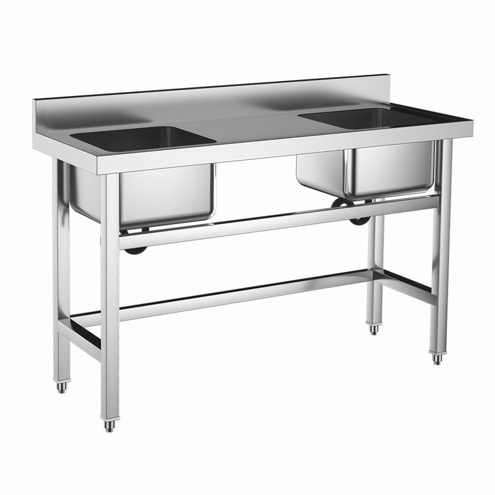 Stainless Steel Double Side Kitchen Sink with Middle Platform