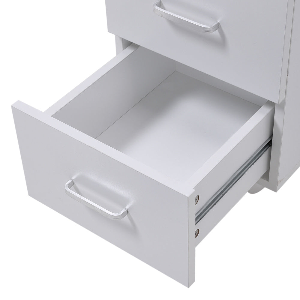 White Manicure Table with Dust Collector and Wrist Cushion