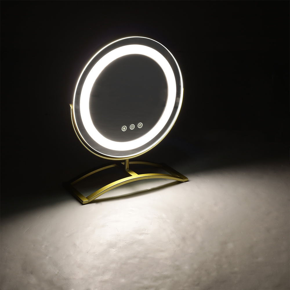 Gold Round LED Makeup Dressing Table Mirror