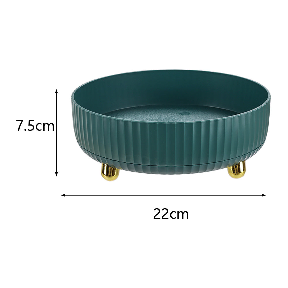 Malachite Green Rotating Round Spice Storage Tray Kitchen Organizer