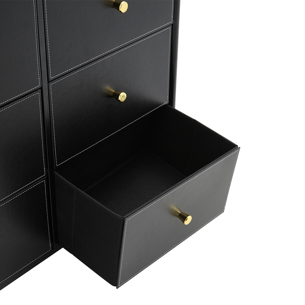 Black 6 Drawer Plastic Storage Cabinet