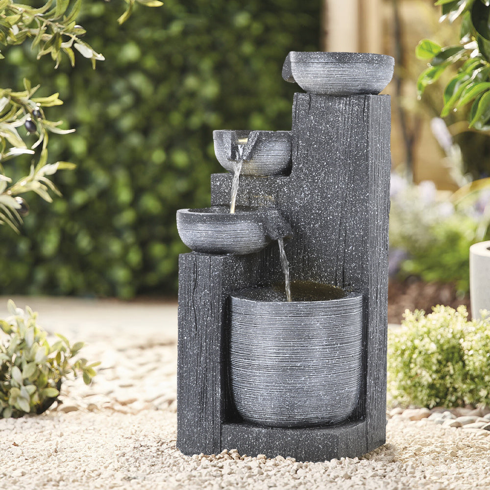 4 Tier Bowl Outdoor Solar Powered Water Fountain Decor