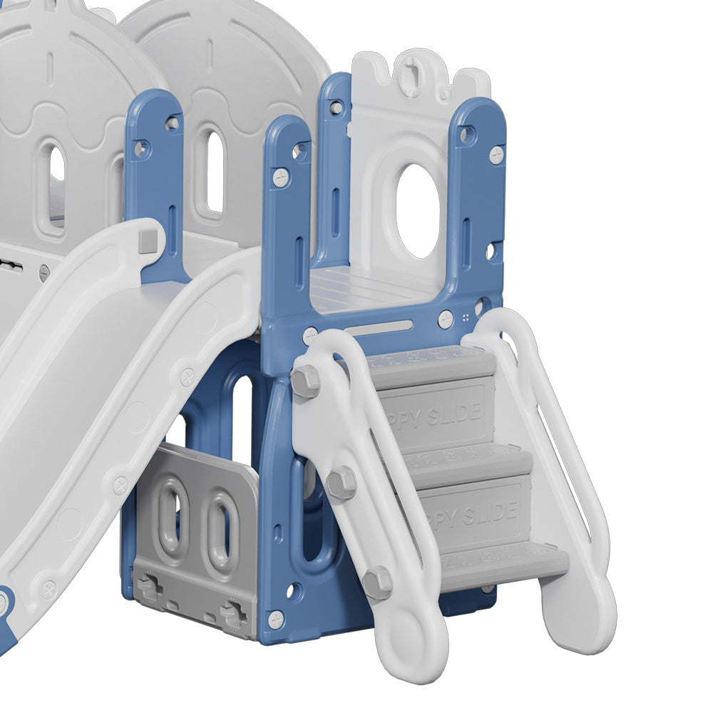 Blue Toddler Indoor Outdoor Toddler Two Slides Playset