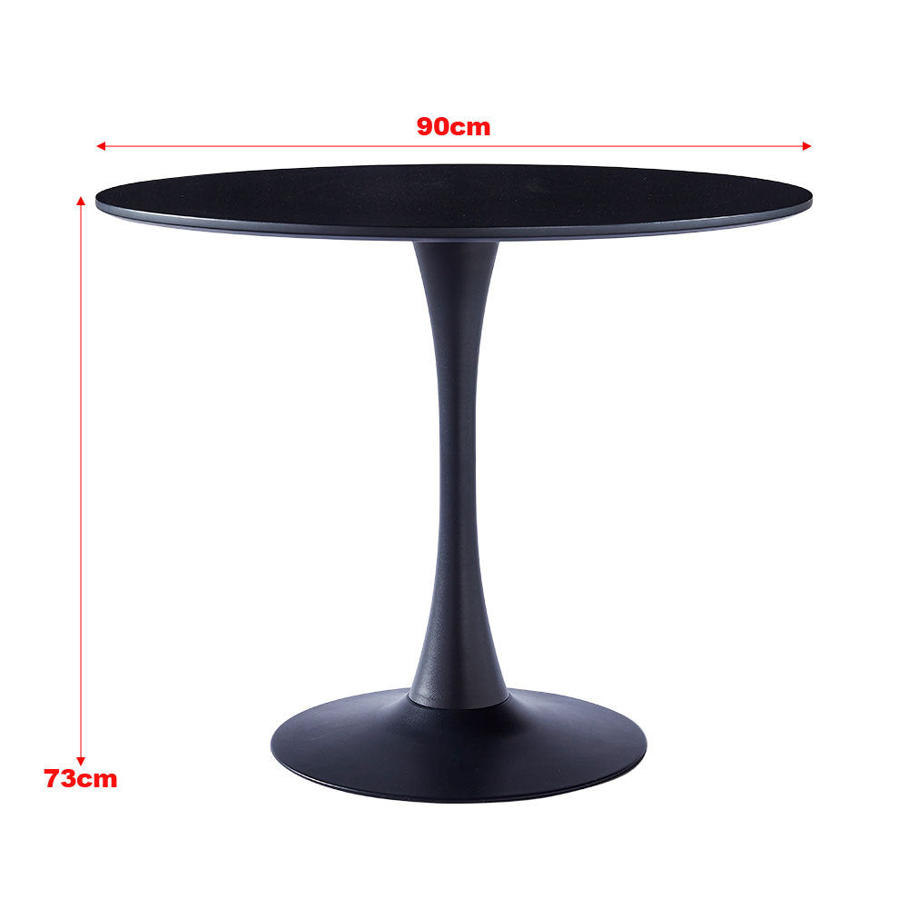 Modern Round Minimalist Dining Table Black