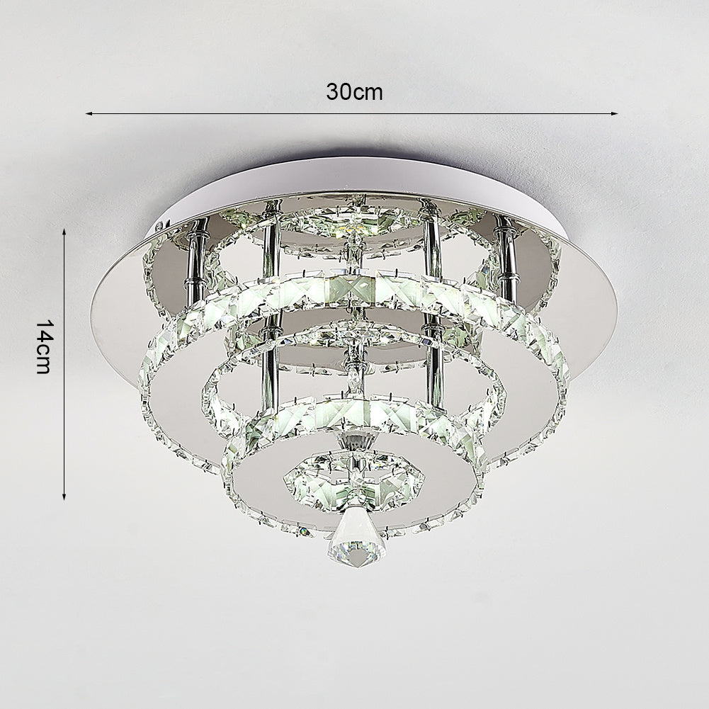 30W LED Ceiling Light Crystal Pendant Lamp, Cool White