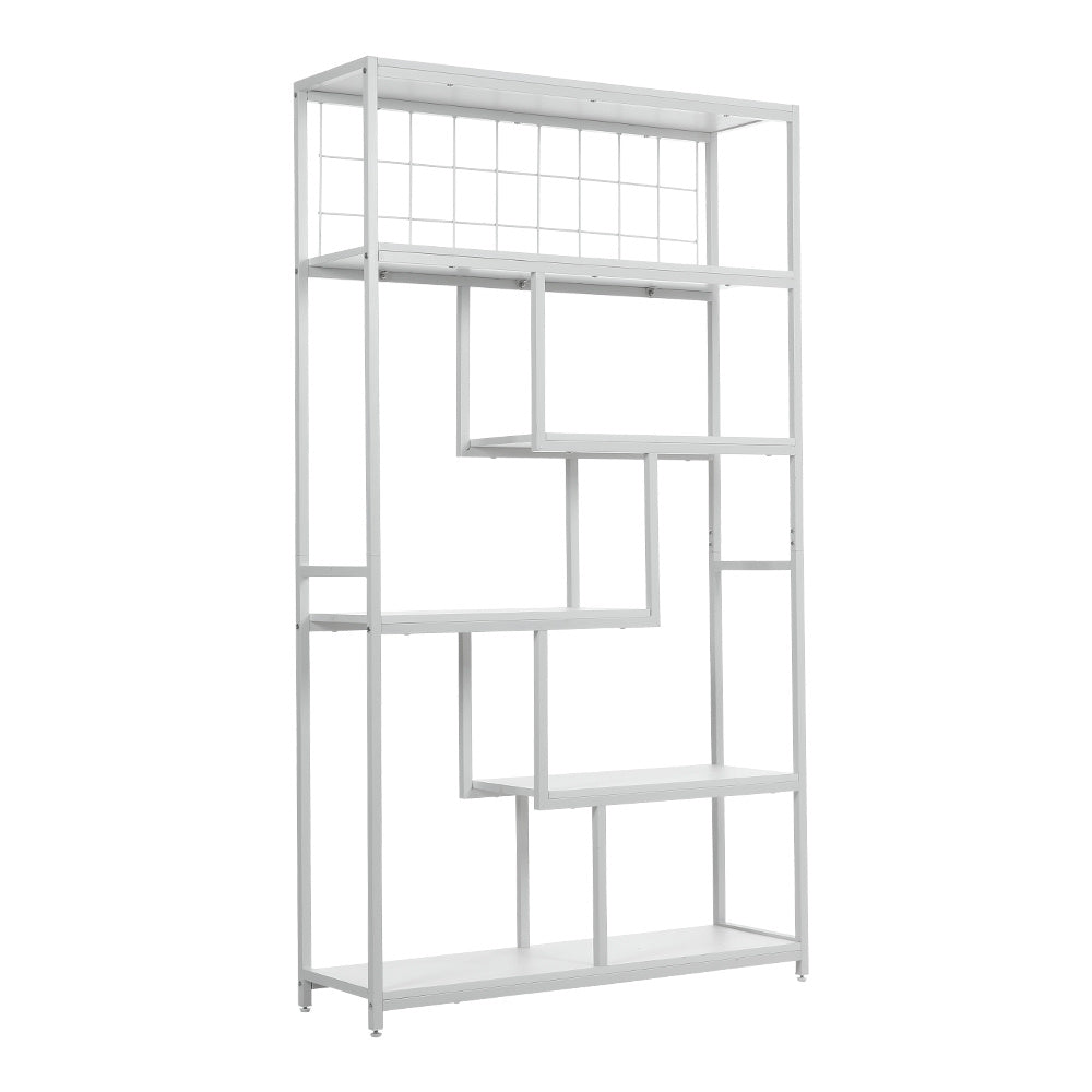 White 6 Tier Open Bookcase Storage Shelf