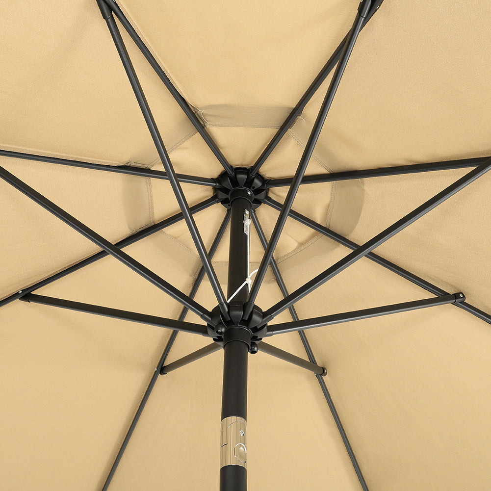 240 cm H 3M Patio Umbrella Large Traditional Parasol, with Round Base
