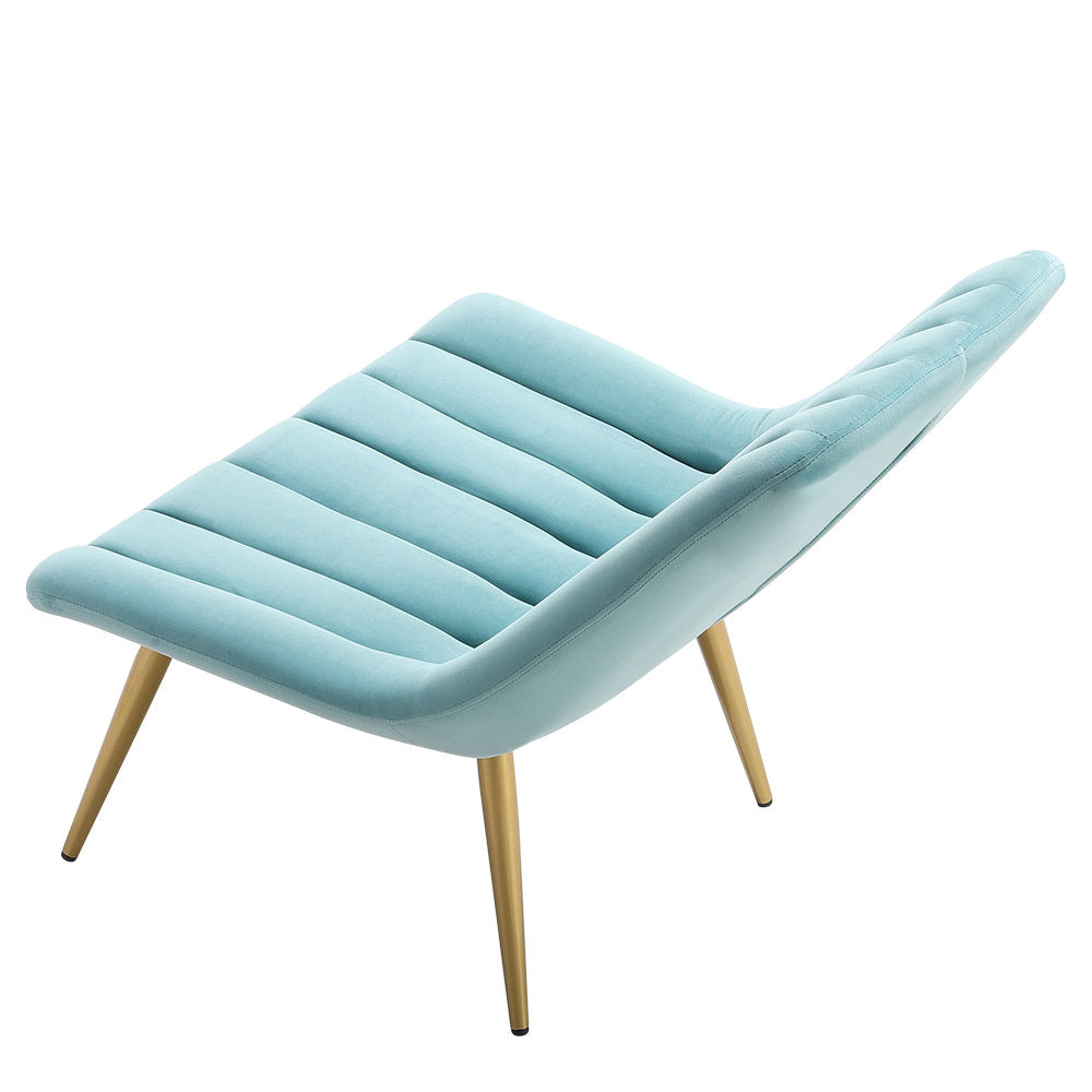 Blue Velvet Upholstered Lounge Accent Chair