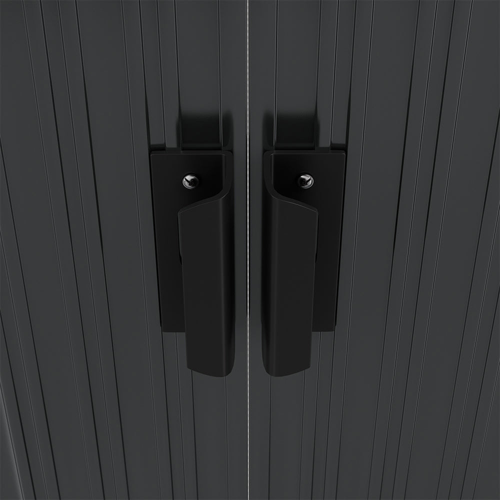 Grey 248cm Outdoor Metal Storage Shed with Pitched Roof