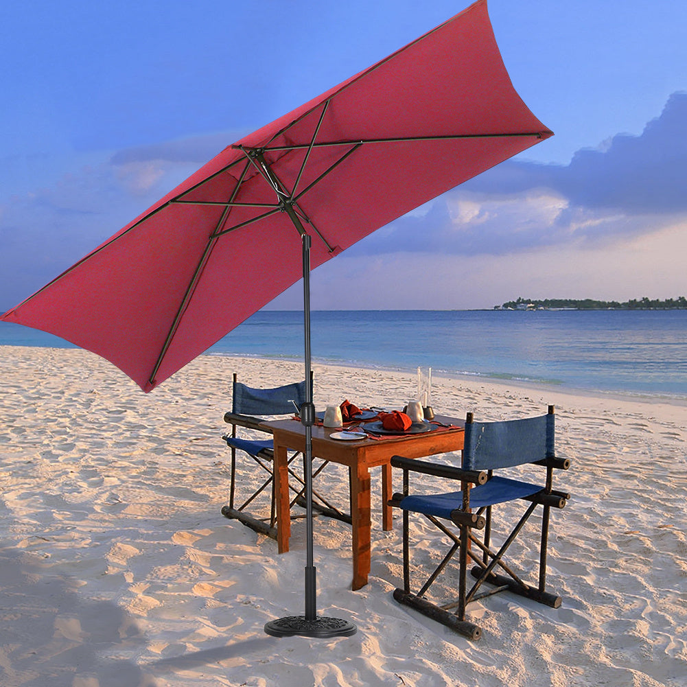 250 cm H Outdoor Waterproof Rectangular Parasol , with Round Base